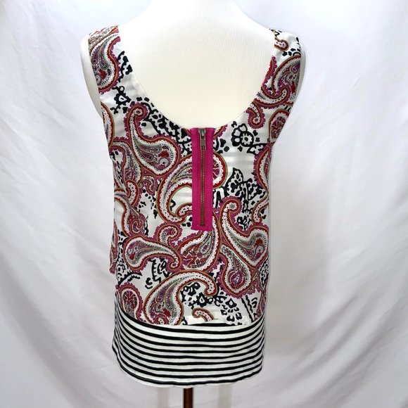 Anthropologie Tops - New Meadow Rue Layered Paisley Stripes Sleeveless Knit Top Anthropologie Tank